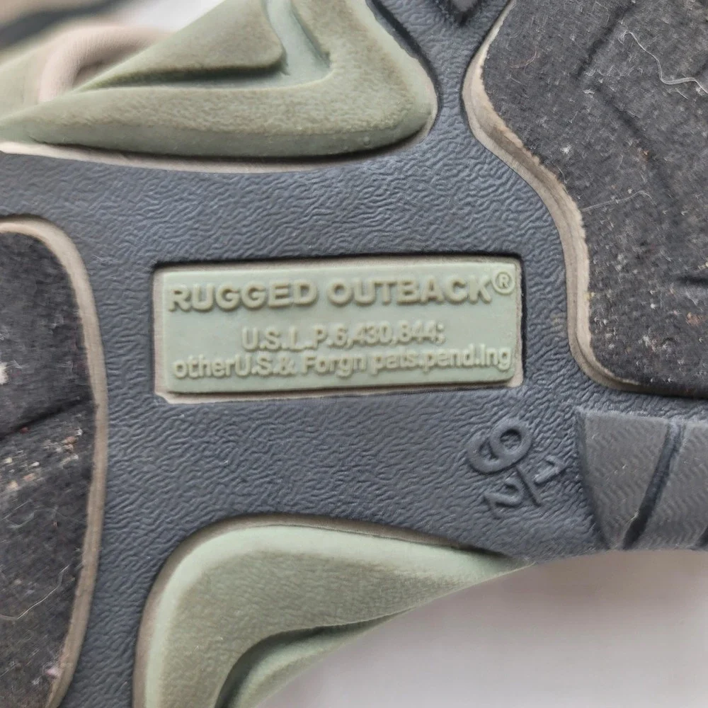 Rugged Outback Mens Hiking Sandals Olive Green Bungee Closed Toe Size 9.5 75885